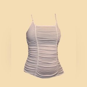 White Scrunched Tank Top *
